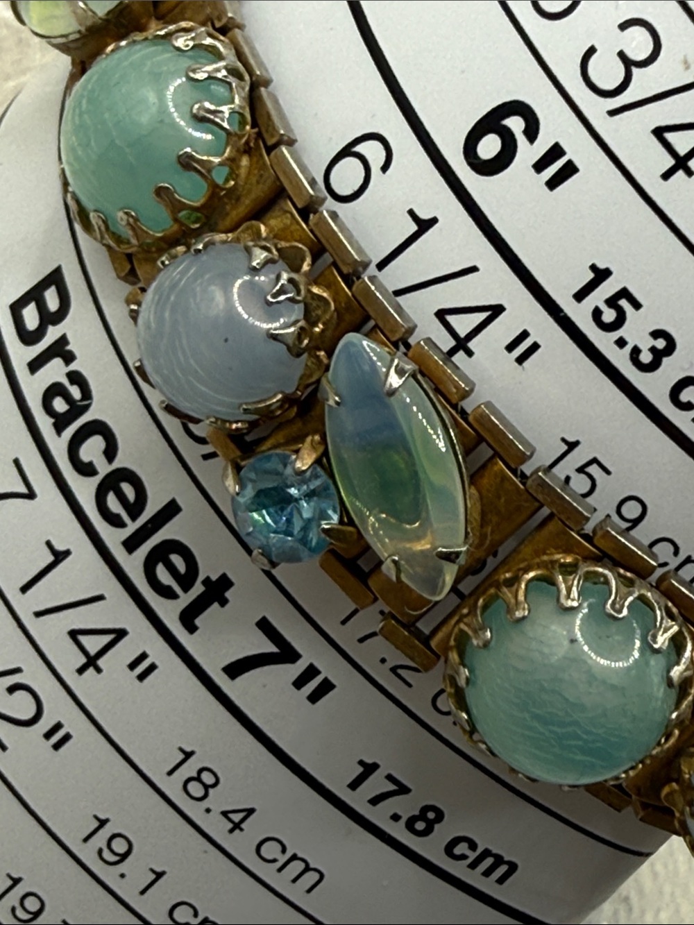 Sensational vintage MCM mermaid opalite cabachon bracelet rare piece 6.5 ⭐️ - Picture 14 of 17